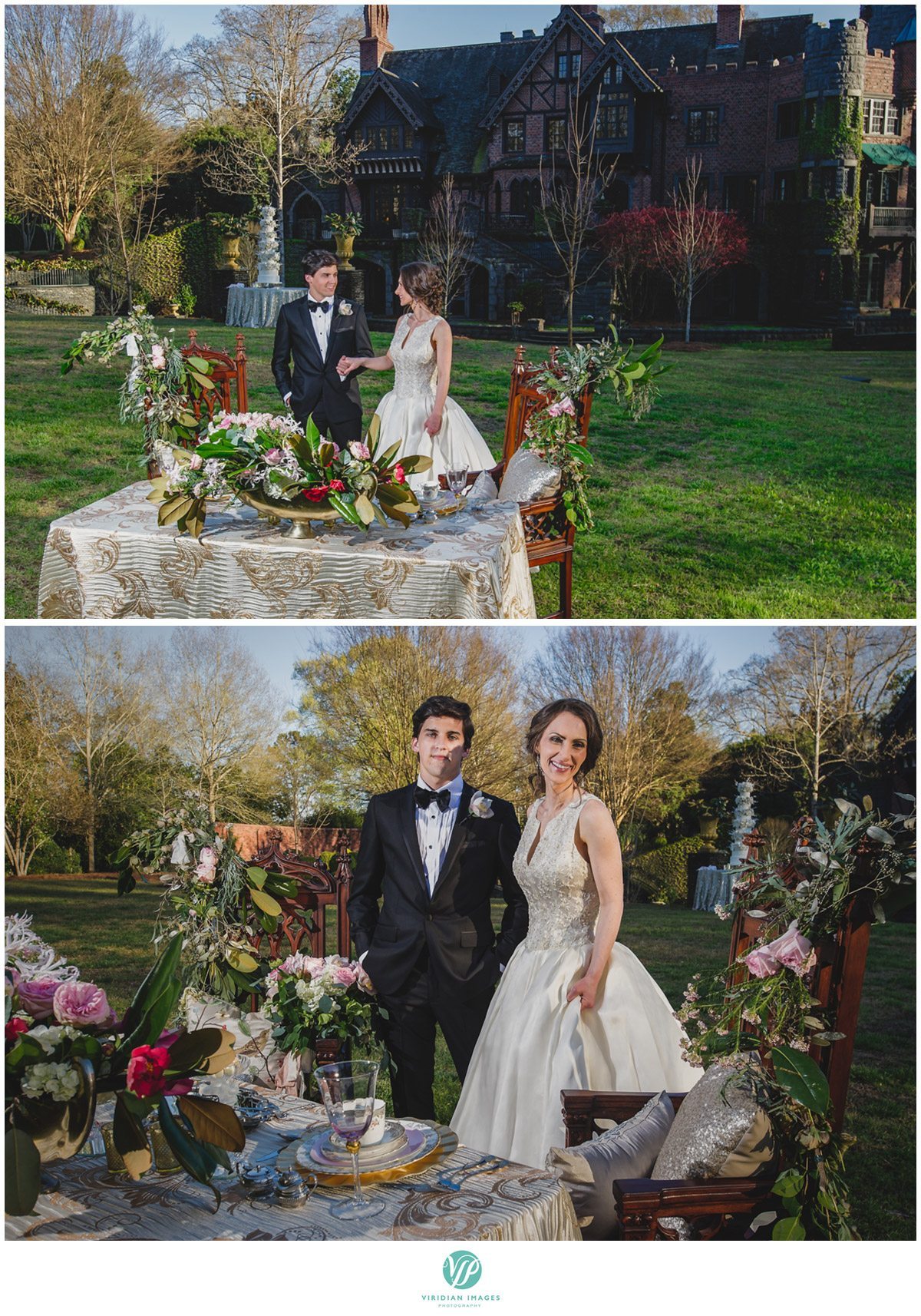 Bisham Manor Wedding Bride and Groom tablescape Detail Photo