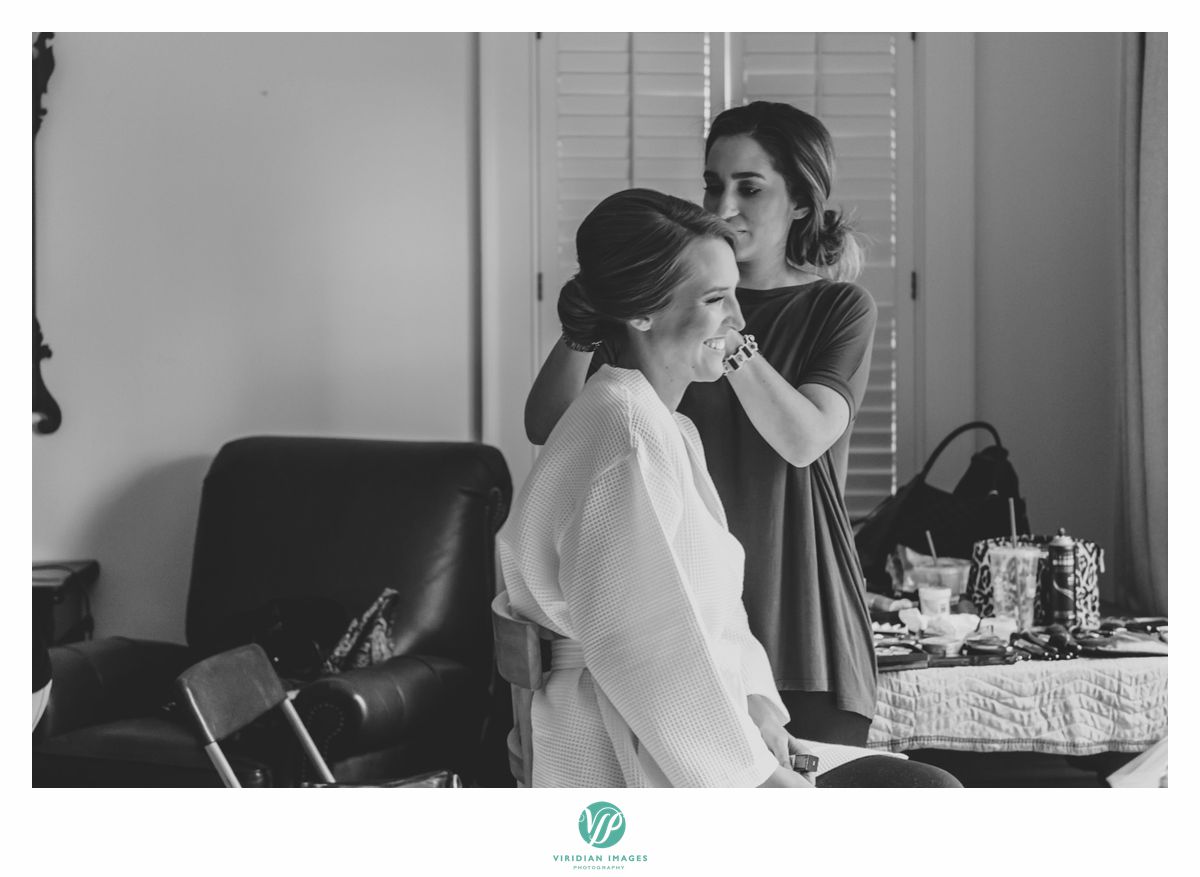 Last minute hair prep for this bride