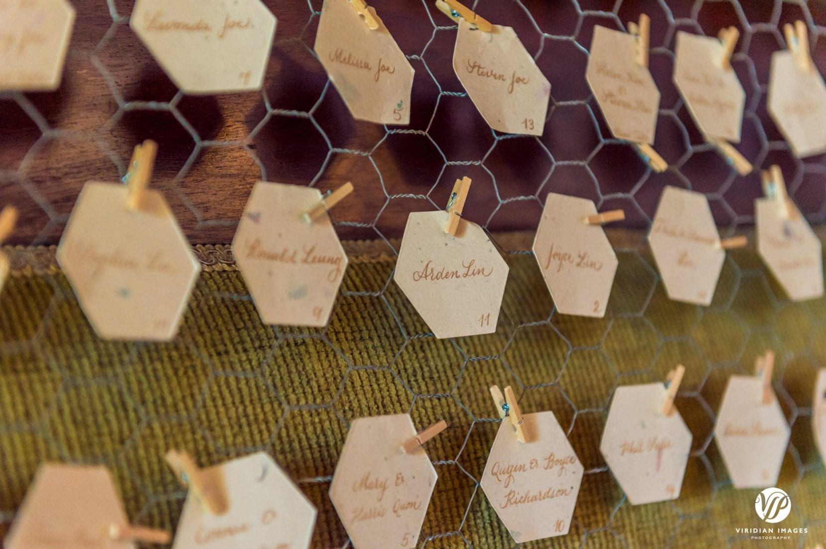 guest seating chart chicken wire miniature clothespins