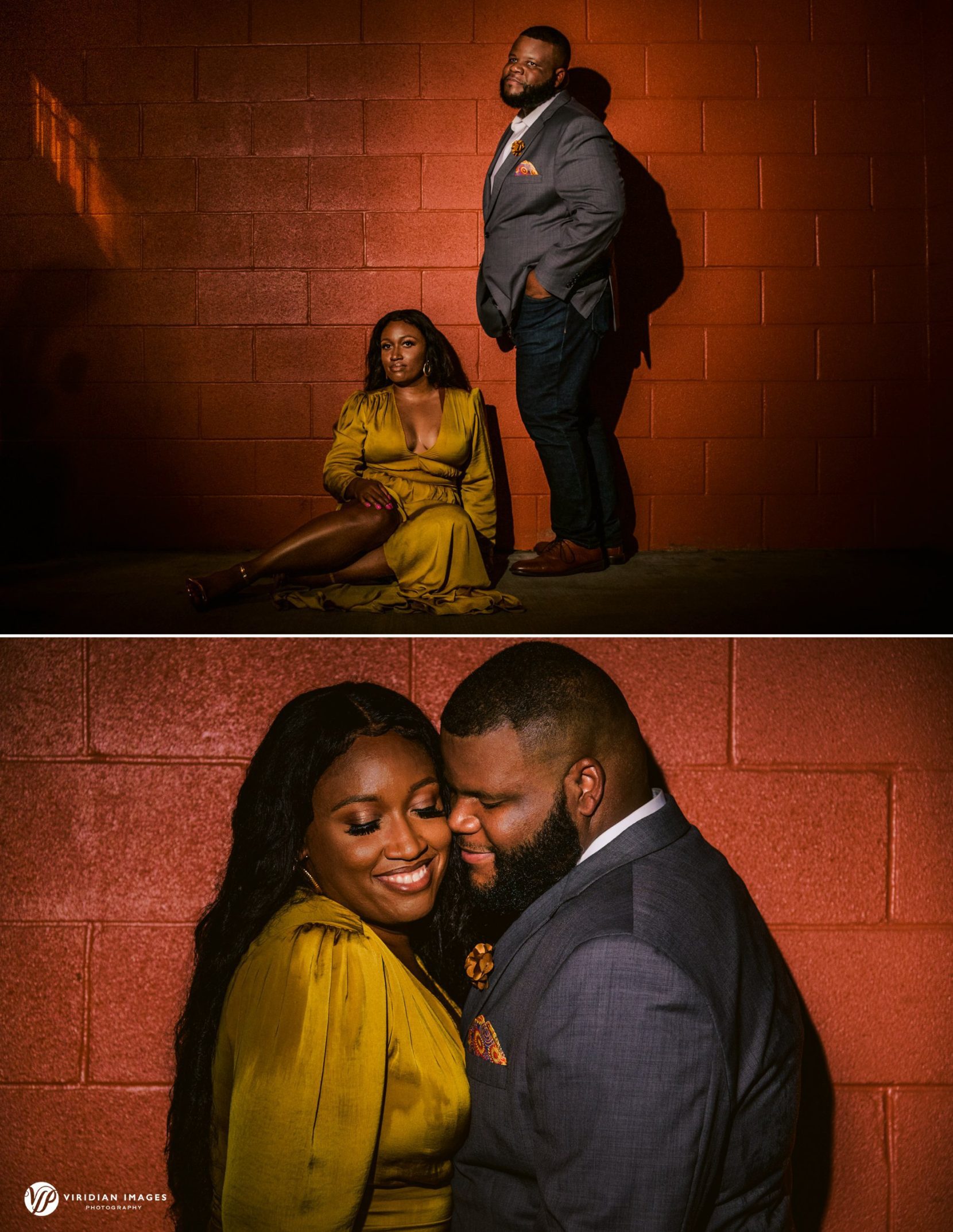 Creative portraits against bold color walls in Midtown Atlanta