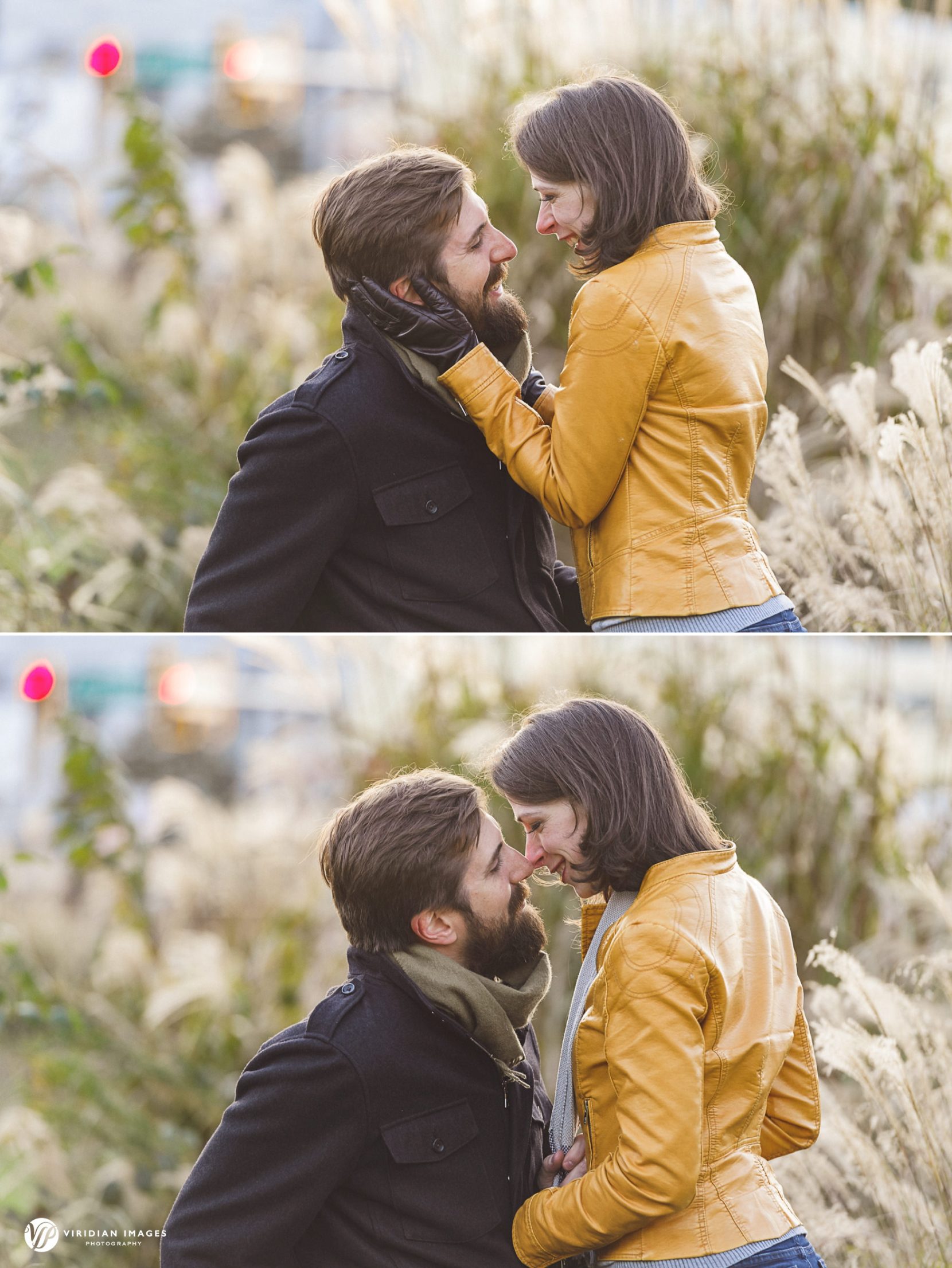 Romantic engagement portraits in front of Oakland Cemetery Atlanta.