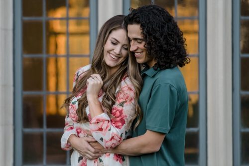 Timeless engagement portraits at Berry College Georgia at sunset