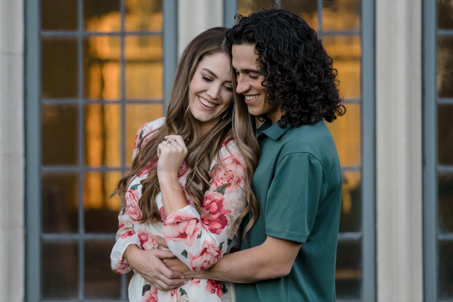 Timeless engagement portraits at Berry College Georgia at sunset