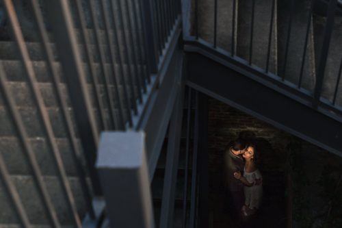 Editorial-inspired engagement portrait at StudioPlex Atlanta